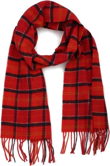 Barbour Sjaal Tartan Lamswol Rood maat  Heren, Verzenden, Nieuw, Barbour