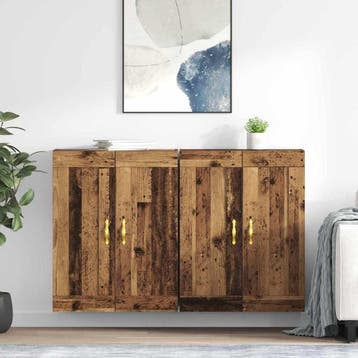 vidaXL Wandkast 2 st Oudhout 69,5 x 34 x 90 cm Bewerkt hout, Huis en Inrichting, Verzenden, Nieuw
