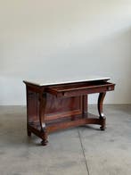 Credenza - Hout, Marmer, Brons - Carlo X, Antiek en Kunst