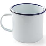 Mok | Geëmailleerd Staal | Wit/Blauw | 52cl | Per Stuk |, Verzenden, Nieuw in verpakking