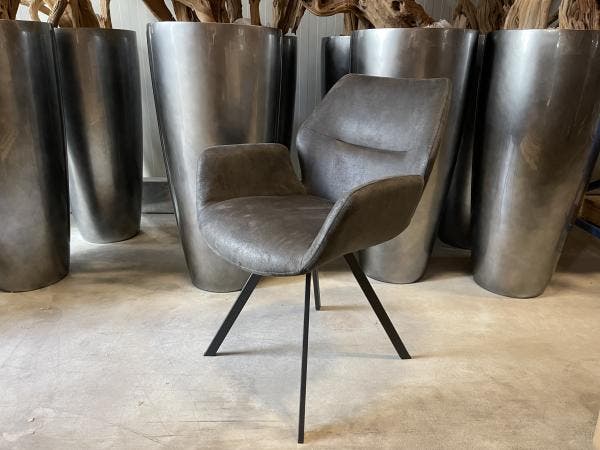 Veiling - Eetkamerstoel Vini (set van 8) microleder - antrac, Huis en Inrichting, Stoelen, Nieuw