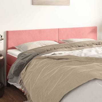 vidaXL Hoofdborden 160x5x78/88 cm fluweel roze, Verzenden, Nieuw