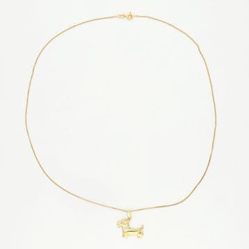 Ketting met hanger - 18 karaat Geel goud - Hond
