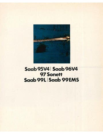 1972 SAAB PROGRAMMA BROCHURE NEDERLANDS