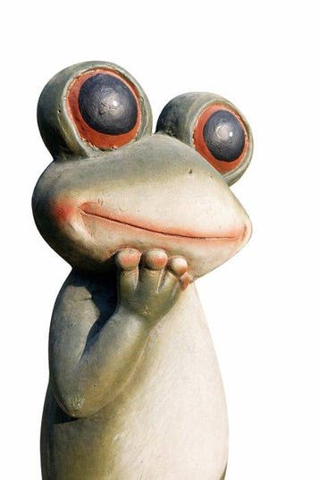 Beeld, 58 cm high garden statue frog - 58 cm - polyresin