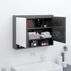 vidaXL Badkamerkast met spiegel 80x15x60 cm MDF glanzend, Verzenden