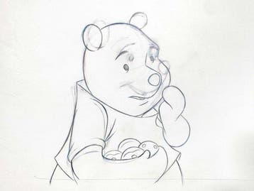Winnie the Pooh Original Animation Drawing Piglets Grote