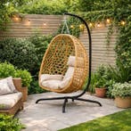 Hangstoel met standaard - bruin - 103 x 105 x 195 cm, Verzenden, Nieuw