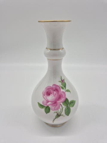 Meissen - Vase in Balusterform, Rote Rose - Vase -