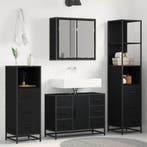 vidaXL Badkamermeubel Set met lade 4 pcs Zwart Eiken Bewerkt, Verzenden, Nieuw