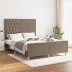 vidaXL Bedframe zonder matras stof taupe 140x190 cm, Verzenden, Nieuw