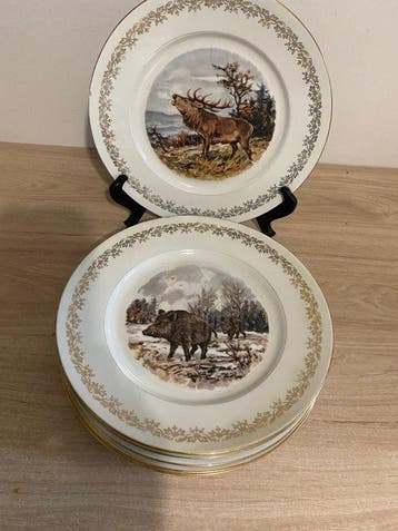 P.L. France - Serveerschaal (6) - Porselein - wildschotel, Antiquités & Art