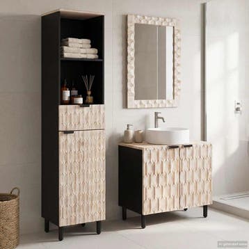vidaXL Badkamer Sets 3 pcs Witte Was Afwerking Massief Mango, Verzenden, Nieuw