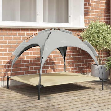 vidaXL Hondenbed 104 x 86 x 84,5 cm Staal Zilvergrijs, Verzenden