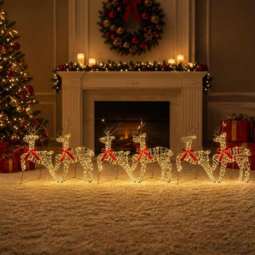 vidaXL Kerst Rendier 6 st 120 LEDs Warmwit, Verzenden, Nieuw