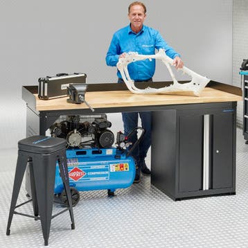 Datona Werkbank 200 cm 1 kast deuren met bamboe - Datona -, Ophalen of Verzenden, Nieuw
