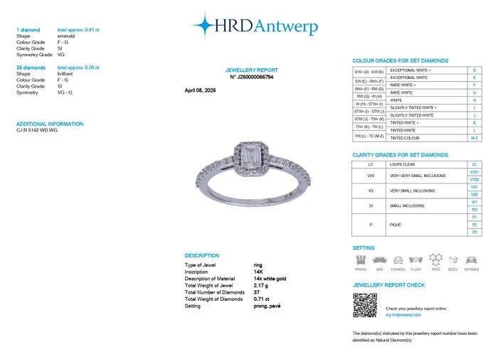 Bague à empiler - 14 carats Or blanc - 0.71ct. tw. Diamant, Handtassen en Accessoires, Antieke sieraden