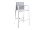 Suns Tutti bar stoel matt white - grey met teak armleggers, Nieuw