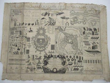 Krygs Ingenieurs en Artillerie tafel / Carte tres commode