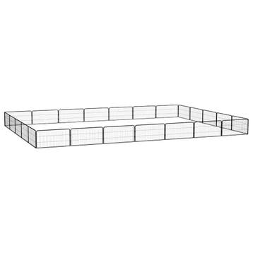 vidaXL Hondenkennel 24 panelen 100x50 cm gepoedercoat staal, Dieren en Toebehoren, Verzenden, Nieuw