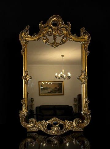 Imponente - Miroir mural - Louis XV - sculptée avec une