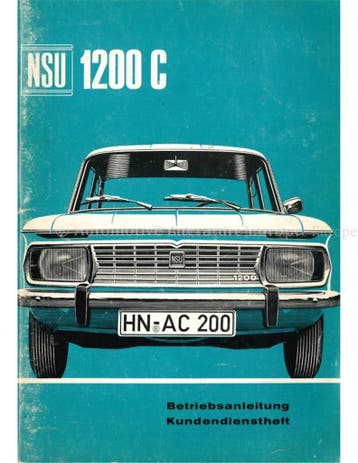 1968 NSU 1200 C INSTRUCTIEBOEKJE DUITS, Ophalen of Verzenden