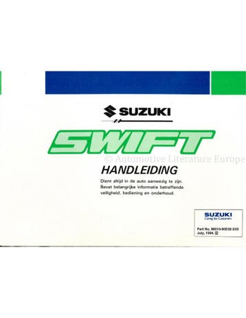 1994 SUZUKI SWIFT INSTRUCTIEBOEKJE NEDERLANDS