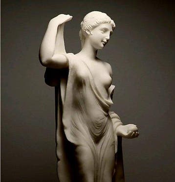Beeld, Afrodite Venere Genetrix dea greca in marmo - 25 cm -, Antiek en Kunst