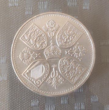 Verenigd Koninkrijk. Elizabeth II. Five Shillings 1953, Postzegels en Munten