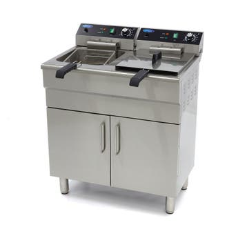 Frituurpan horeca | 50–200°C | RVS | Twee grote, Verzenden, Nieuw in verpakking