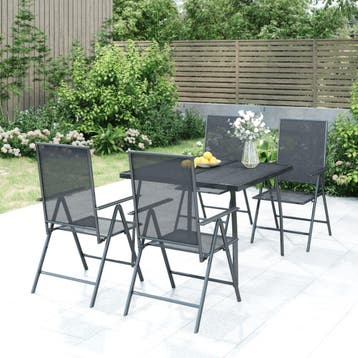 vidaXL 5-delige Tuinset staal antracietkleurig, Verzenden, Nieuw, Tuinset