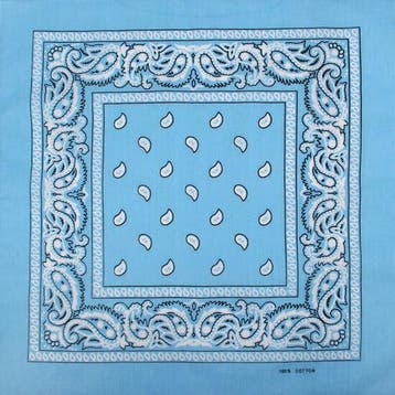 Haarband Bandana Zakdoek 55cm – Paisley Print – Lichtblauw
