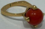 Ring - 18 karaat Geel goud Koraal