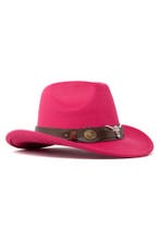 Cowboyhoed Roze Wolvilt Stier Cowboy Western Hoed Stierenkop, Ophalen of Verzenden