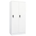 vidaXL Kledingkast 80x50x180 cm staal wit, Huis en Inrichting, Verzenden, Nieuw