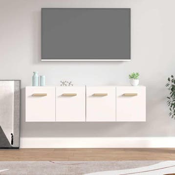 vidaXL Wandkasten 2 st 60x36,5x35 cm bewerkt hout wit, Verzenden