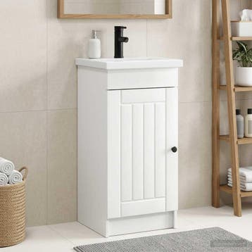 vidaXL Badkamer Vanity met Wastafel Hoogglans Wit 42 x 40 x, Verzenden, Nieuw