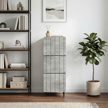 vidaXL Ladekast 33 x 34,5 x 92 cm Bewerkt hout Betongrijs, Verzenden, Nieuw