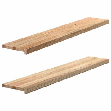 vidaXL Vensterbanken 2 st onbehandeld 140x25x2 cm massief, Verzenden
