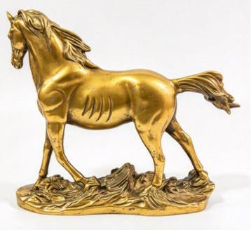 Beeld, Cavalo - 20 cm - Koper, Antiek en Kunst