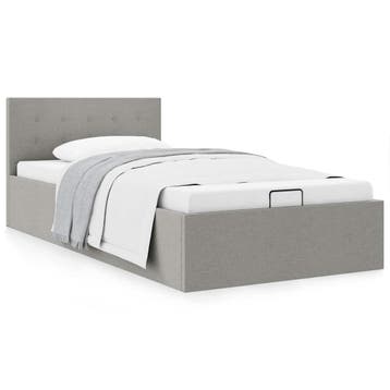 vidaXL Bedframe met hydraulische opslag stof lichtgrijs, Verzenden, Nieuw
