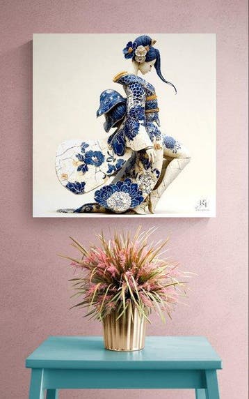 NYX (XX) - Blue Porcelain Geisha – Japanese Contemporary Art