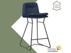 Leren barkruk Candy laag - Toledo Kobalt (blauw), Ophalen of Verzenden