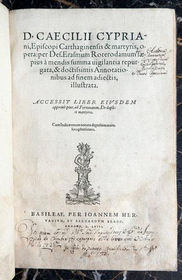Erasmo - D. Caecilii Cypriani - 1558