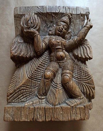 Élément De Char Bois Sculpté - Bois - 1700-1900