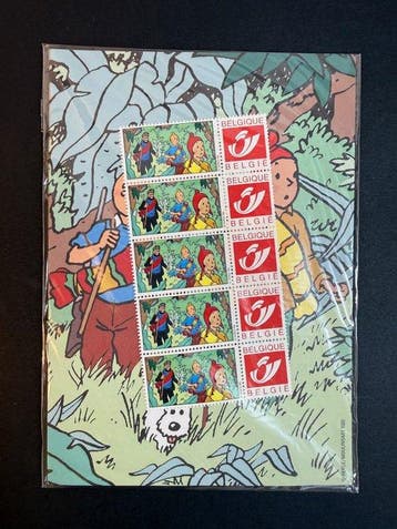 Tintin - 4 Schrijfset - 15X21 cm - Poste Belge, Nieuw