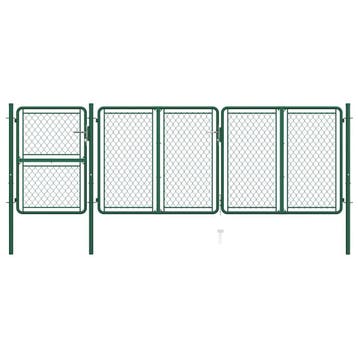 vidaXL Tuinpoort staal 400x125 cm groen, Verzenden, Nieuw