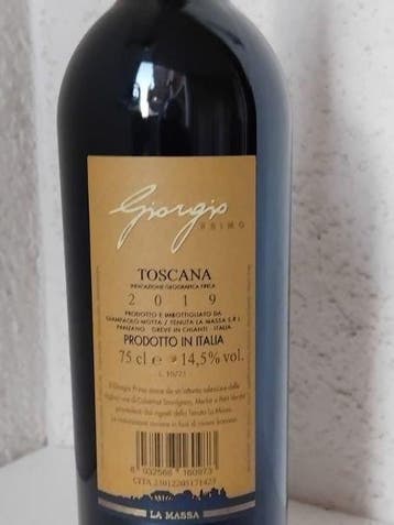 2019 Giorgio Primo - Toscane - 1 Bouteille (0,75 l), Nieuw