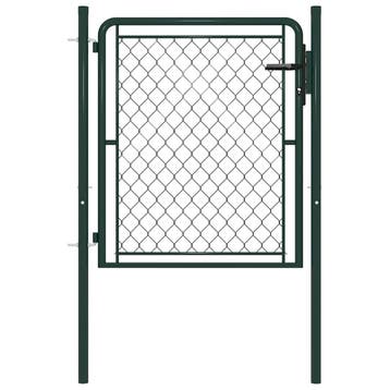 vidaXL Tuinpoort staal 100x75 cm groen, Verzenden