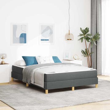 vidaXL Boxspring bed met matras Donkergrijs 160 x 200 cm, Verzenden, Nieuw
